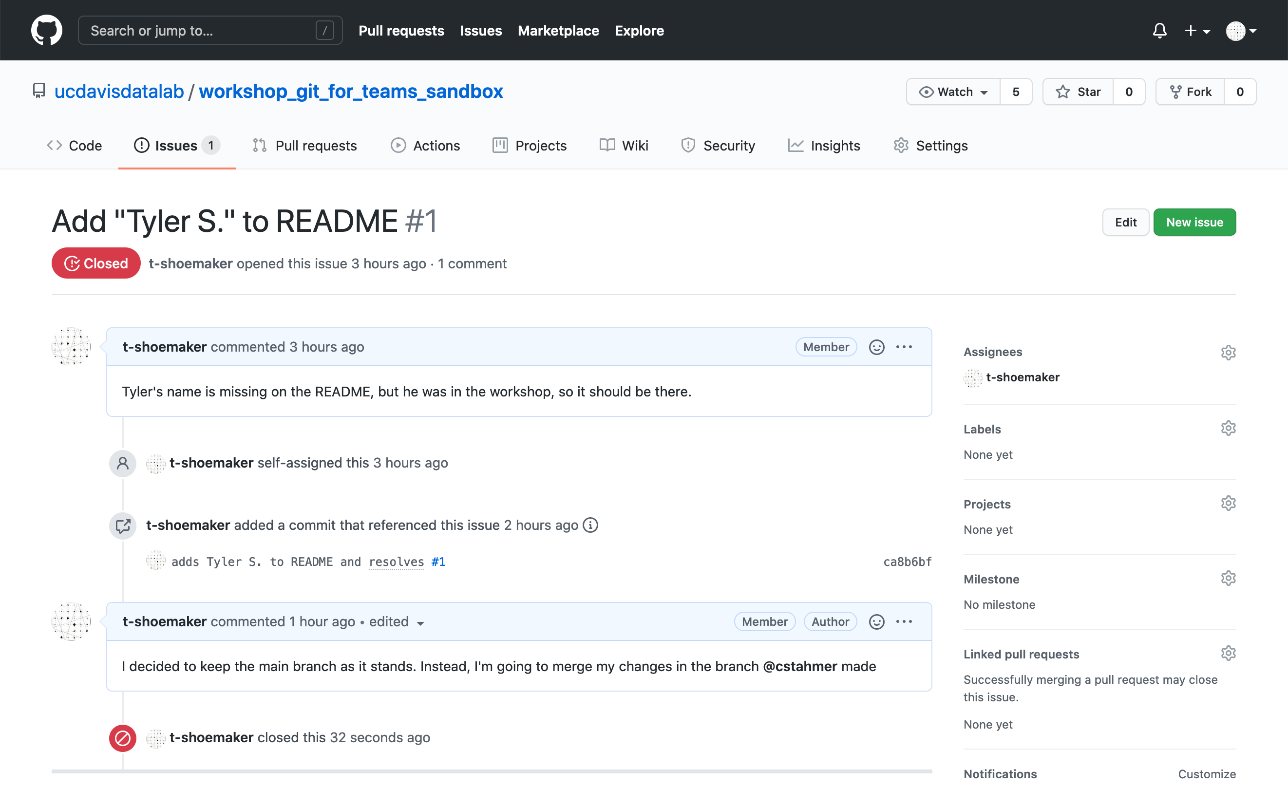 A closed issue on GitHub.