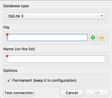 Database Dialog Window