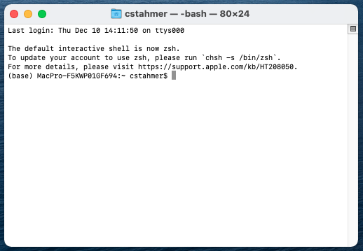 A Mac Terminal window