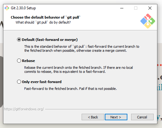 Default merge behavior
