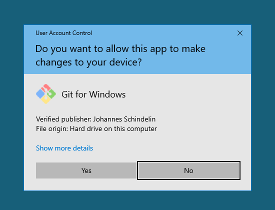 Clicking yes on the permissions query