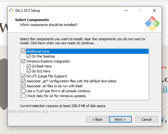 The selected components outlined above