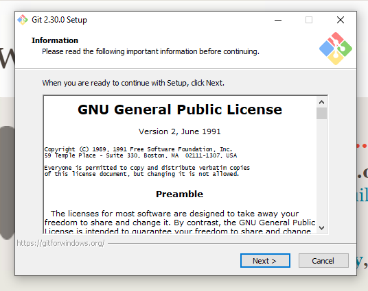 Accepting the GNU public license