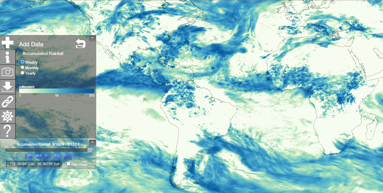 A screenshot of NOAA’s Cliamte Data Mapper interactive online tool